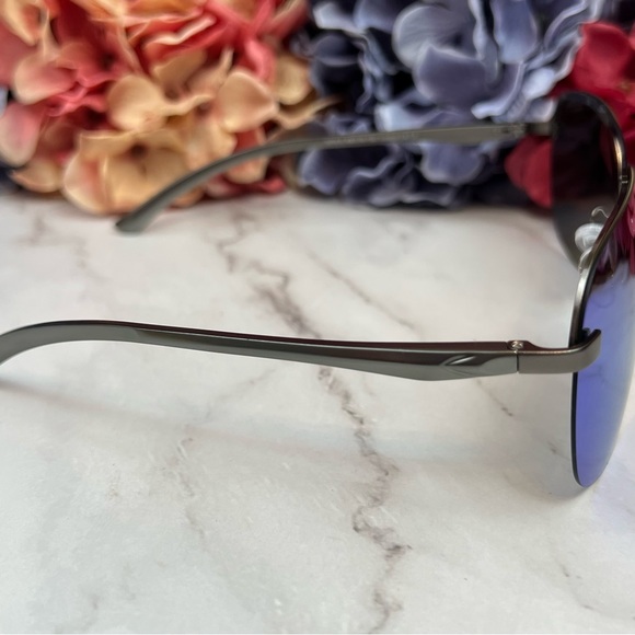 KINGSEVEN Retro Rimless Blue Mirrored Polarized Sunglasses - Picture 12 of 16